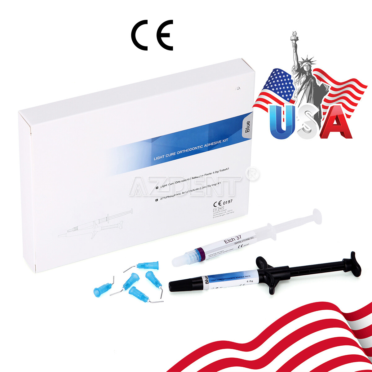 Dental Luz Adhesivo de fotocurado para ortodoncia Etch Resina brackets brace