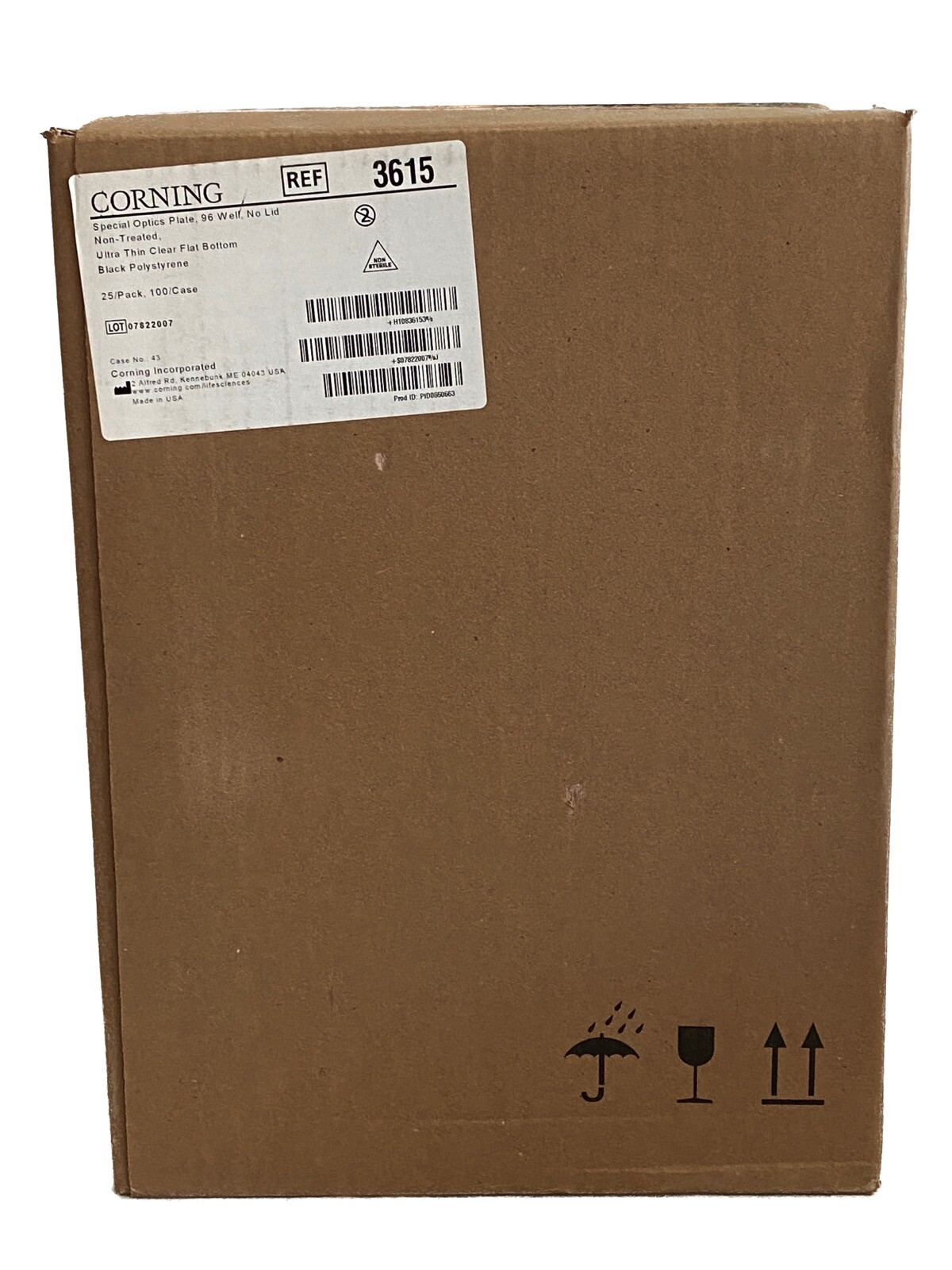 (100/Cs) CORNING 96-Well Special Optics MicroPlates Black Flat Btm No Lid 3615