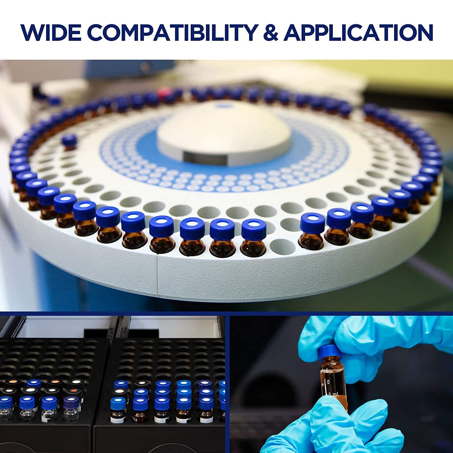 Simpure 2000x 2ml Clear/Amber Autosampler Vials & Screw Caps +250uL Vials Insert