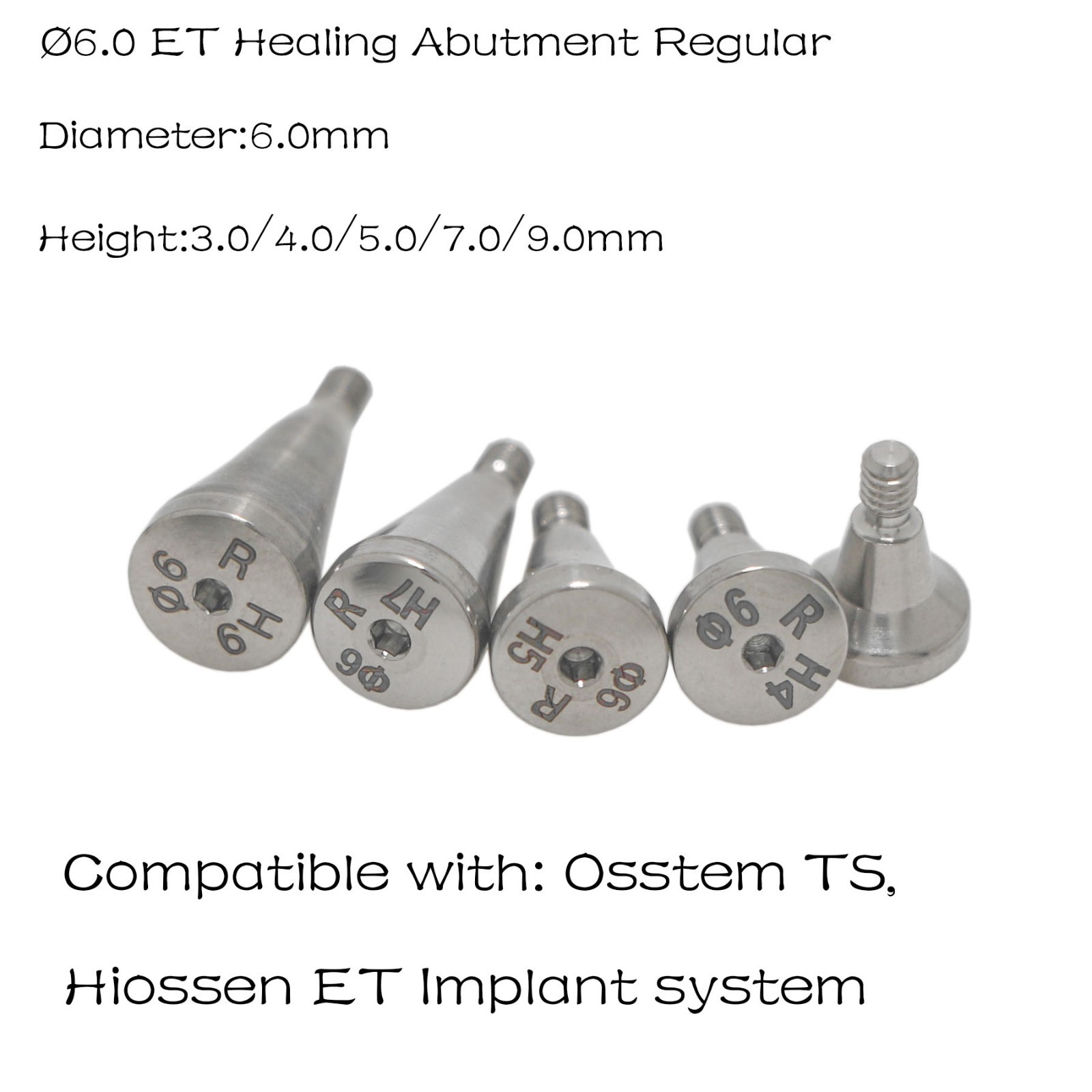 Dental Healing Abutment Cap Compatible with Hiossen ET III SA Regular Platform