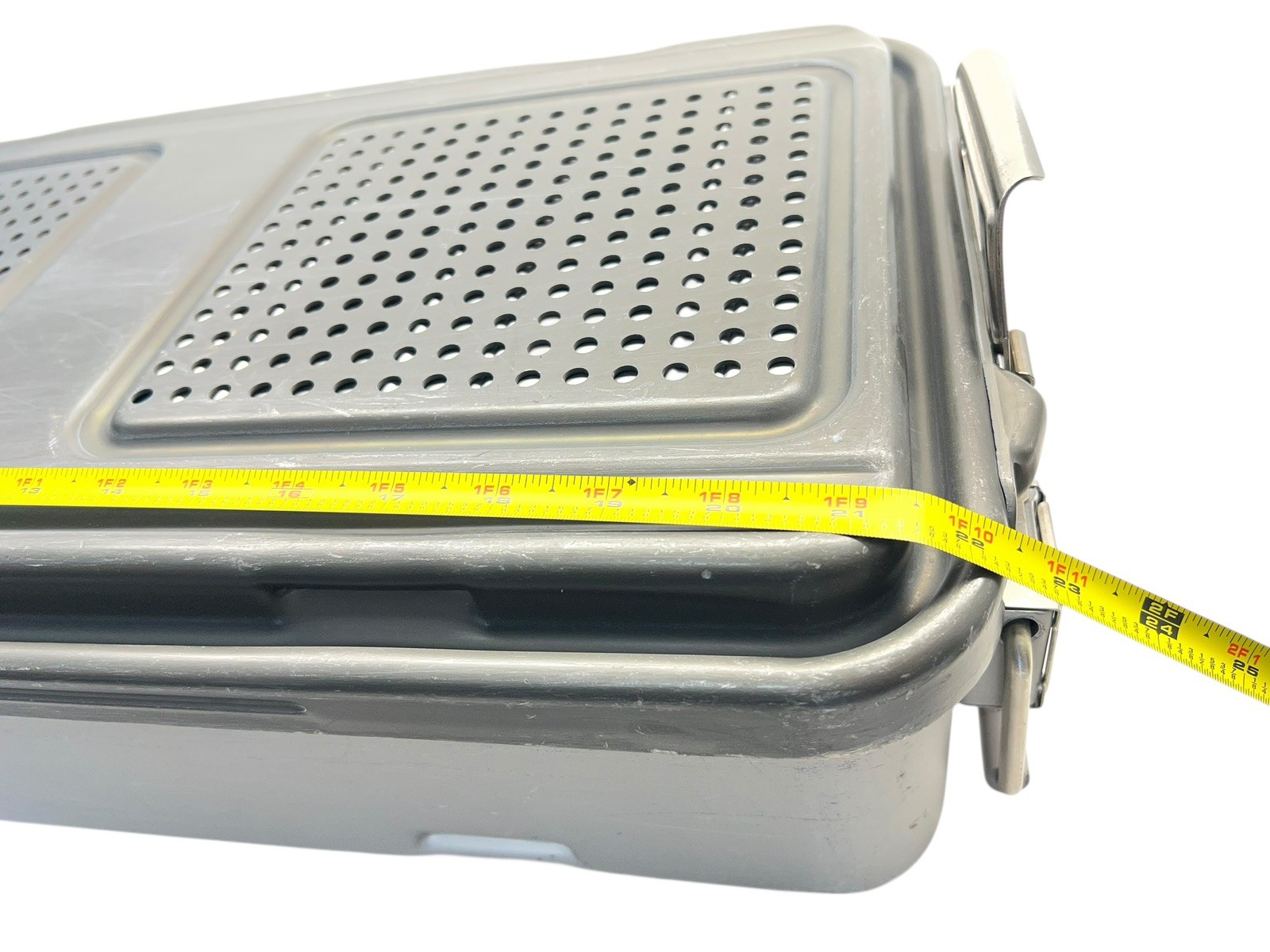 V. Mueller Genesis Perforated Sterilization Case+Lid w/ BASKET (21.5″ x 12 x 6)