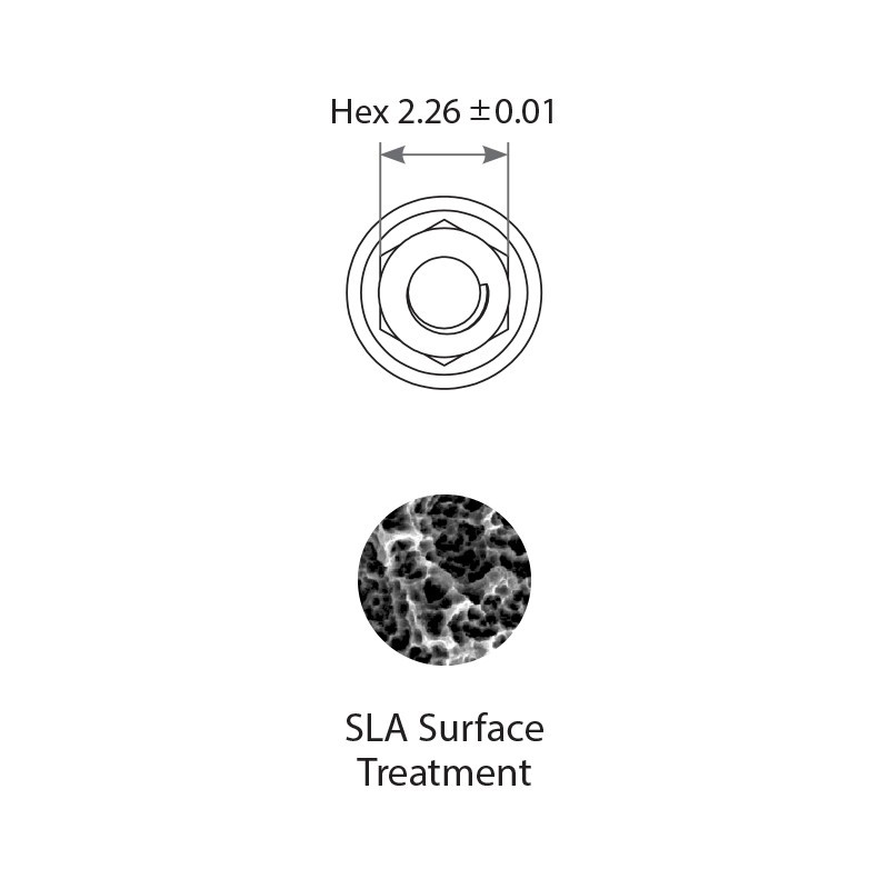 1x Dental SLA Spiral Fixture Conical Connection NP Active Hex Titanium Ø3.5mm