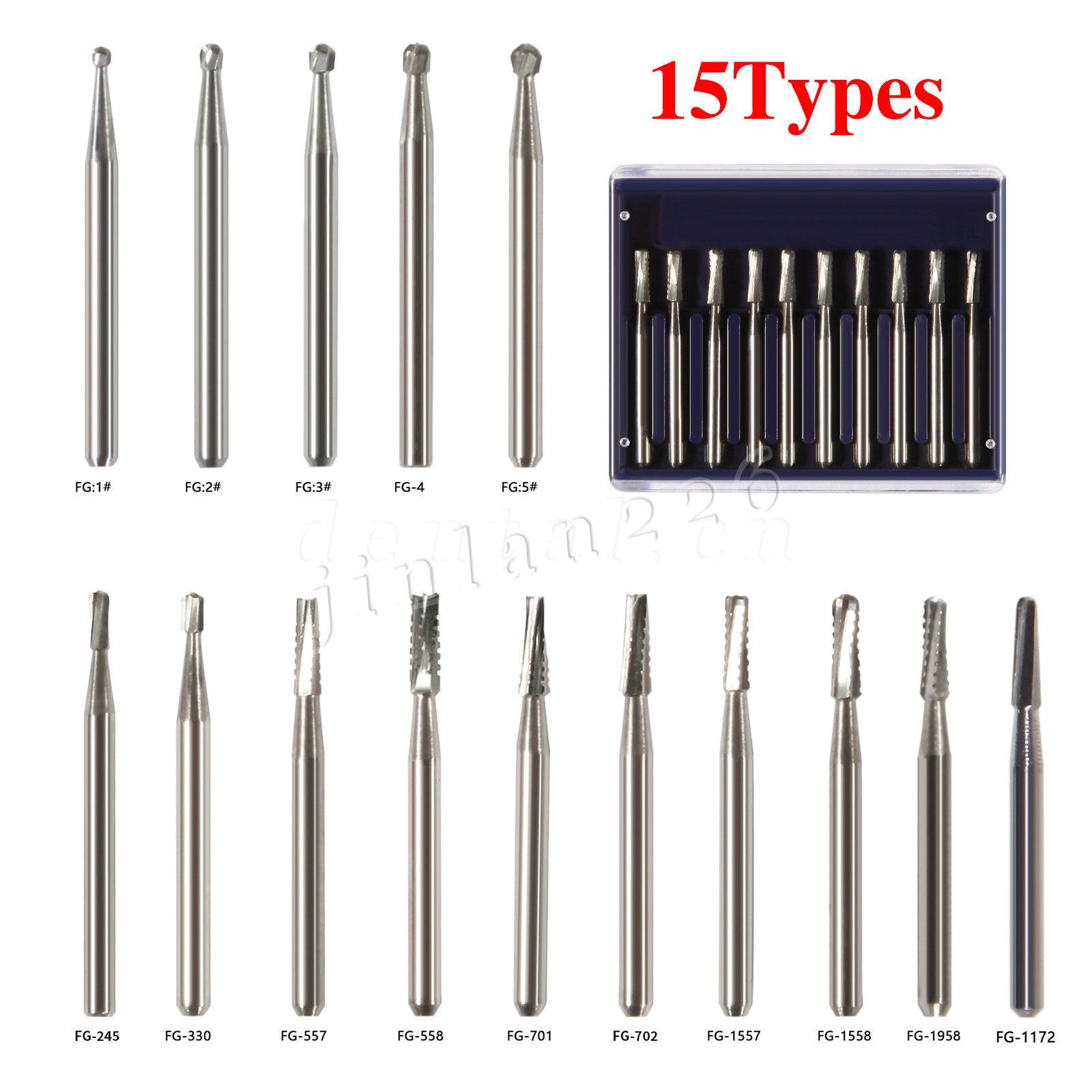 10-100 PCS Dental Lab Clinic Burs Shank Carbide Round Friction Grip FG Bur