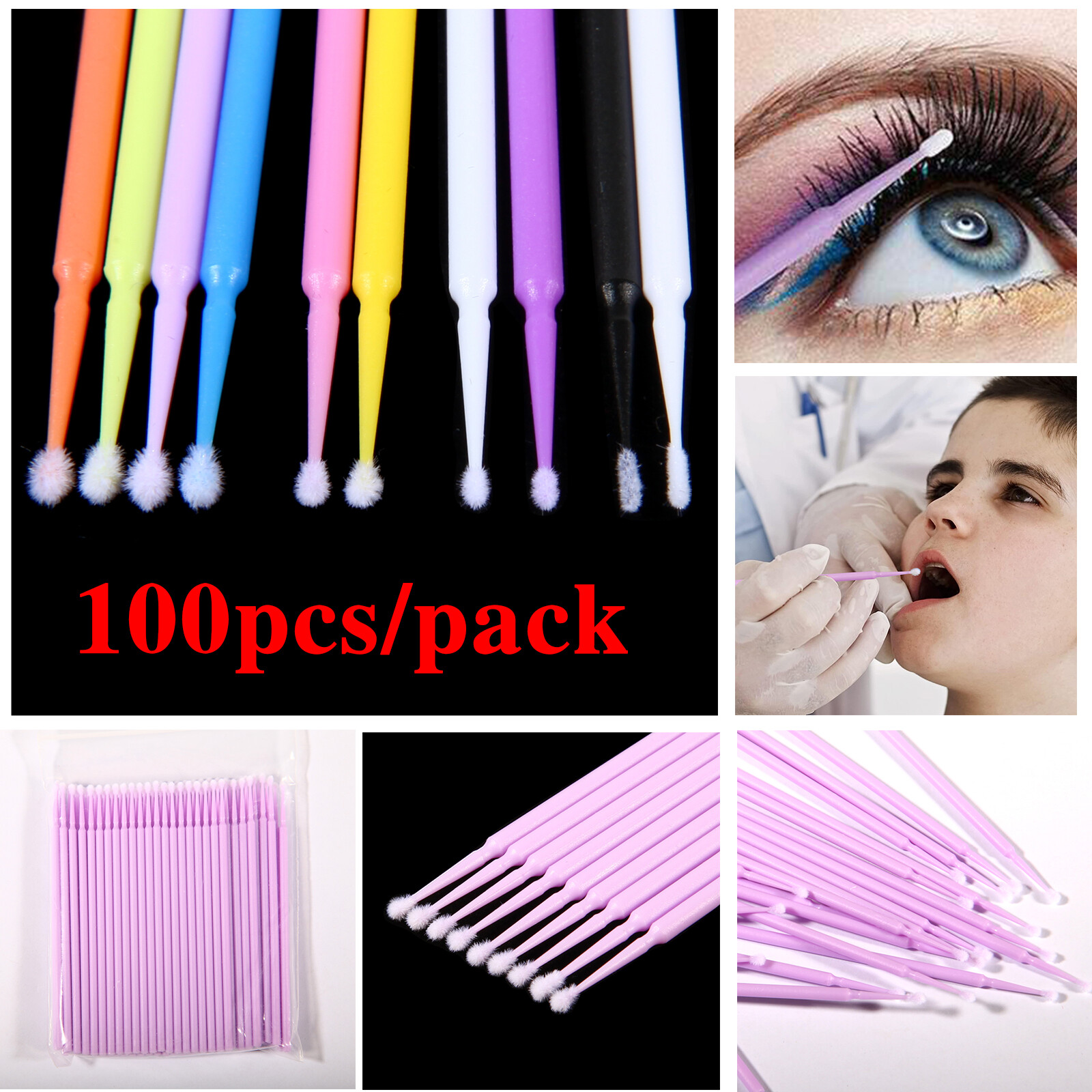 Micro Brushes Applicators Microbrush Dental (Regular,Fine,Super Fine) 10 colors