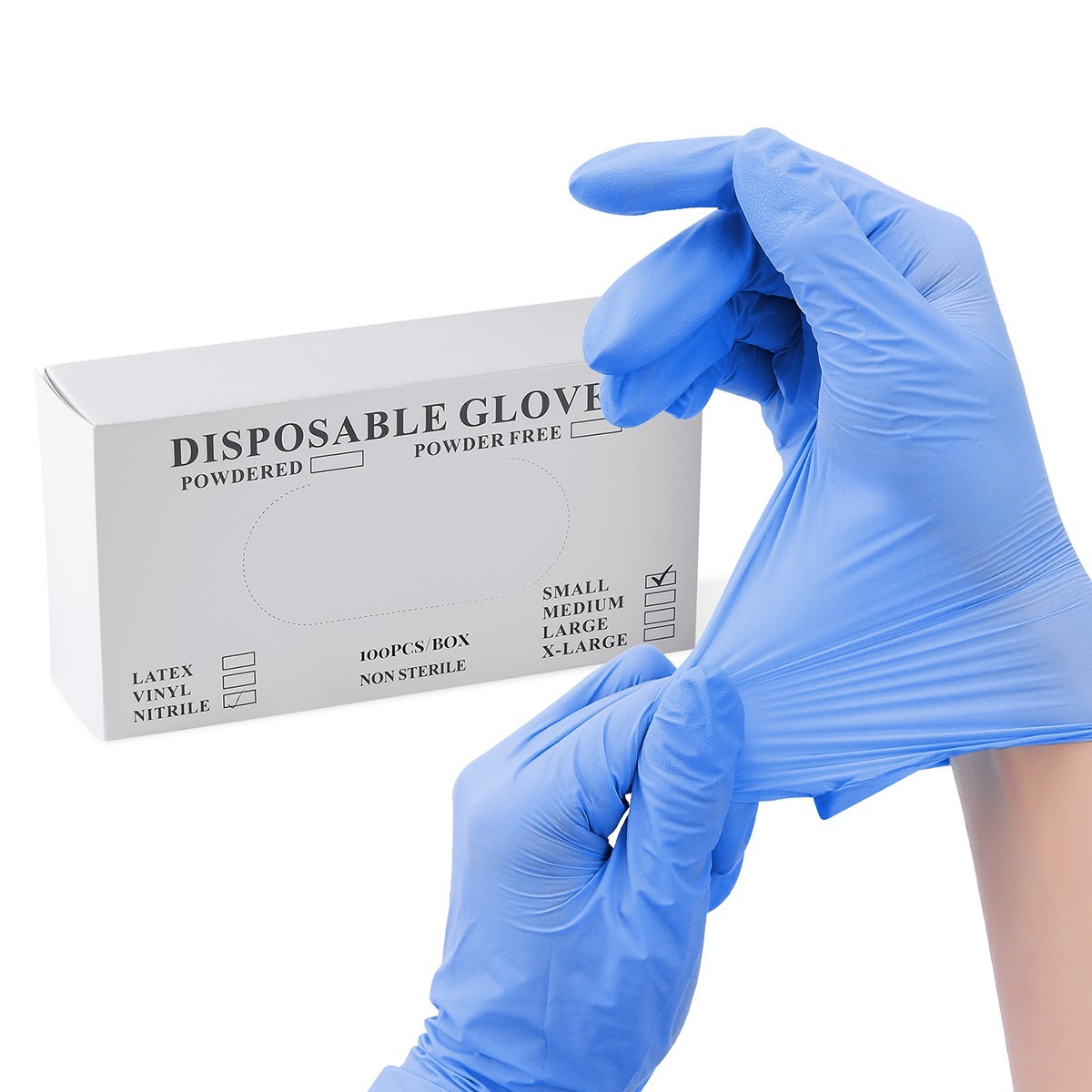 Blue Nitrile Medical Gloves Powder Free Latex Dental Grade Disposable Glove