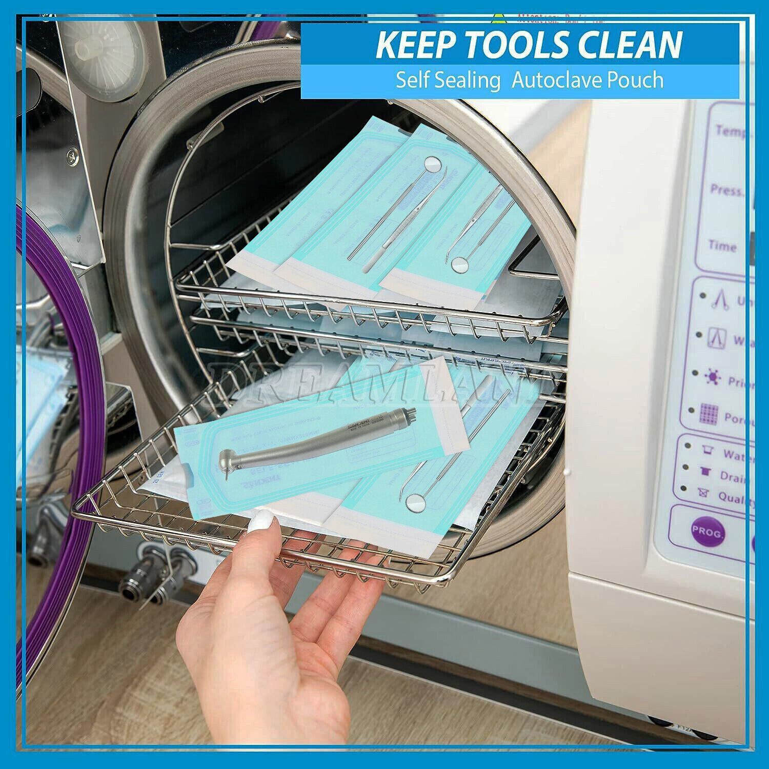 200pcs/Box 3.5″x 10 “Self Sterilization Pouches Pouch Autoclave Sterilizer Bags