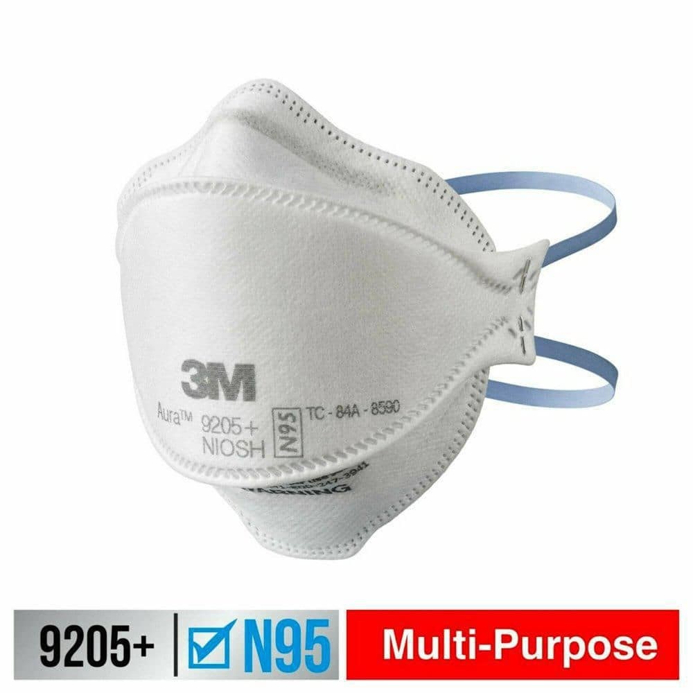 3M 9205+ N95 Aura Particulate Disposable Respirator Foldable (30-Pack)