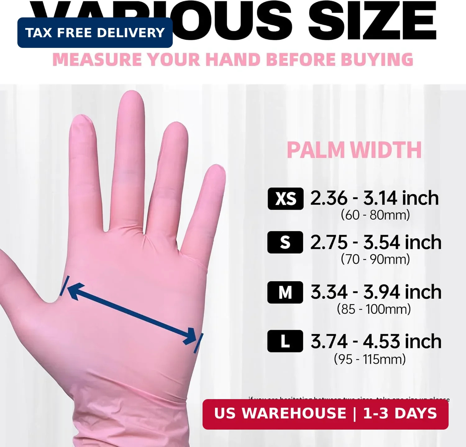 Beastek Nitrile Disposable Exam Gloves, 4Mil 100 Ct Powder-Free Latex-Free Food-