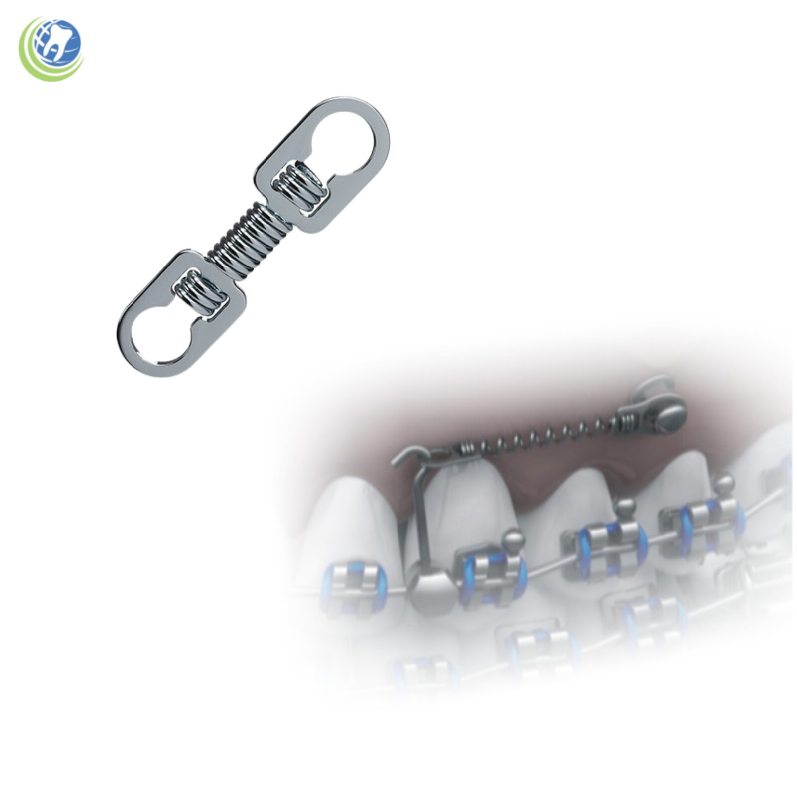 Orthodontic 9mm NiTi Closed Spring with Eyelets Ø1,60mm – Medium Force 200gf