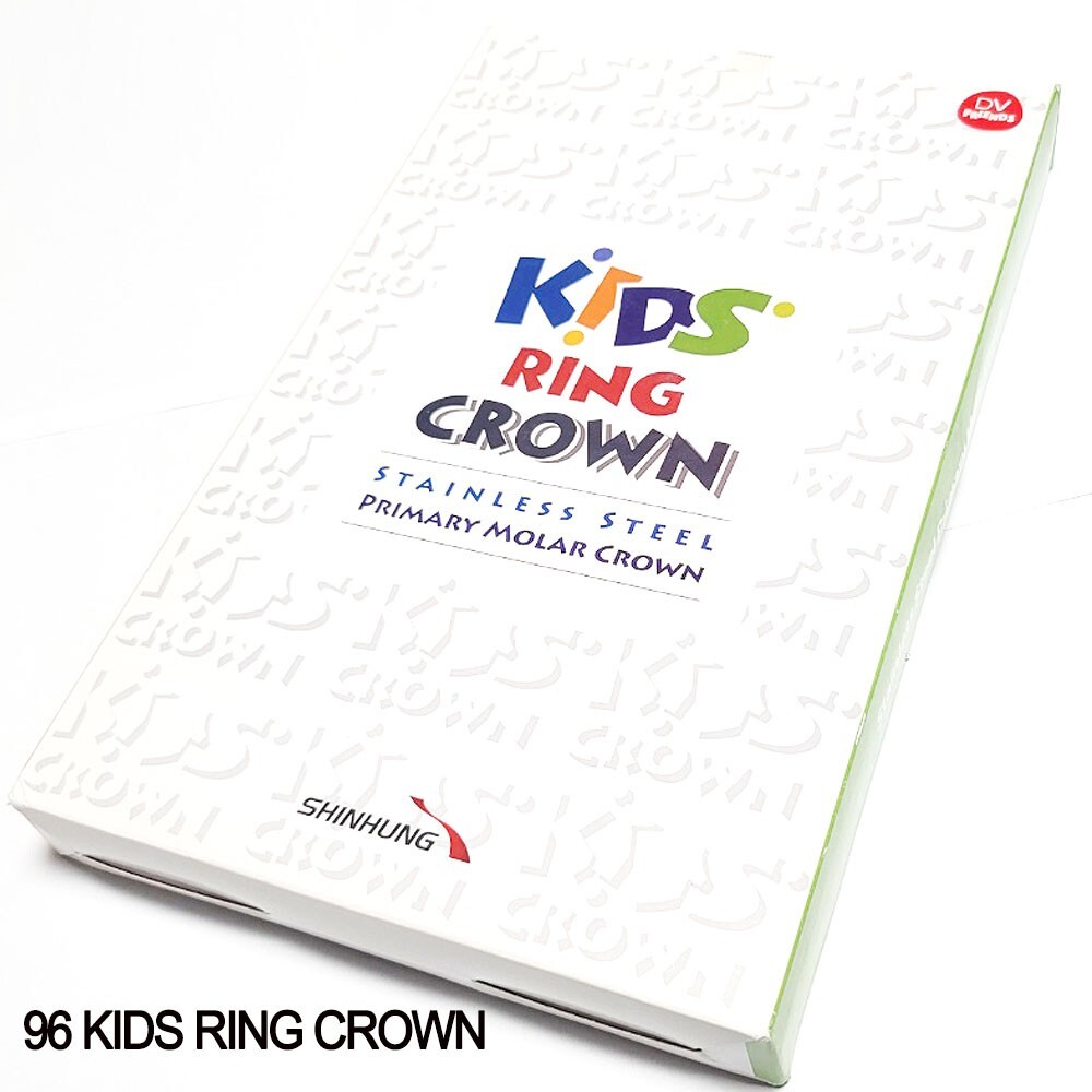 96 CROWNS KIDS RING CROWN (STAINLESS STEEL PRIMARY MOLAR) Certified by FDA, CE