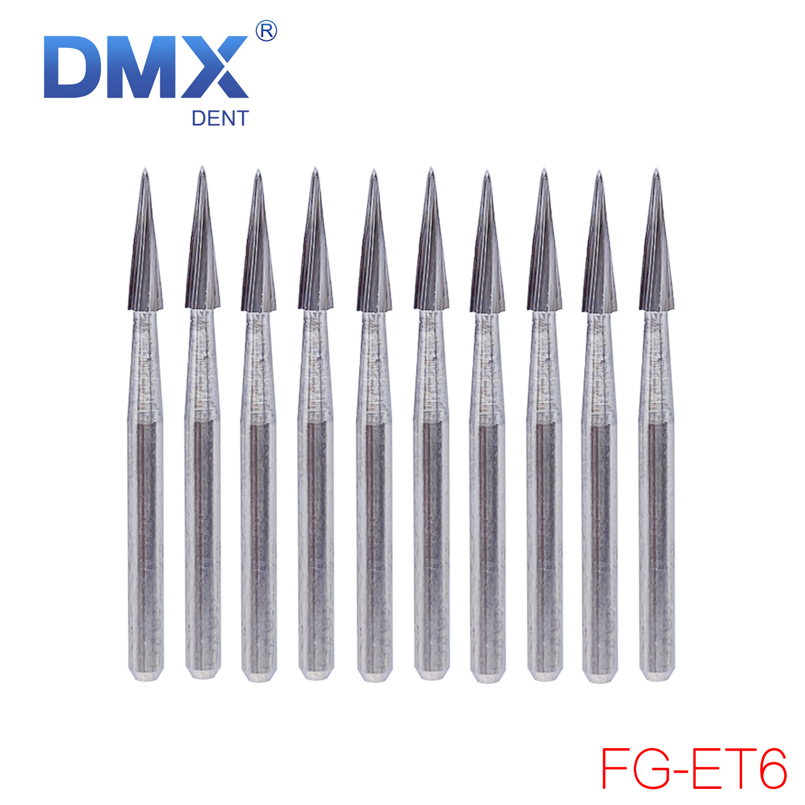 5-100PC Dental Tungsten Carbide Bur Trimming&Finishing Safe End Taper FG ET6/ET9
