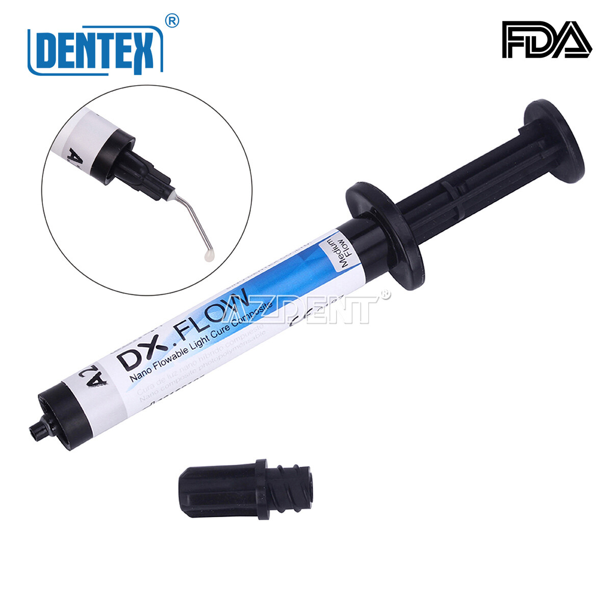 Dental Flowable Medium Flow Light Cure Composite A2 Shade DENTEX DX.FLOW