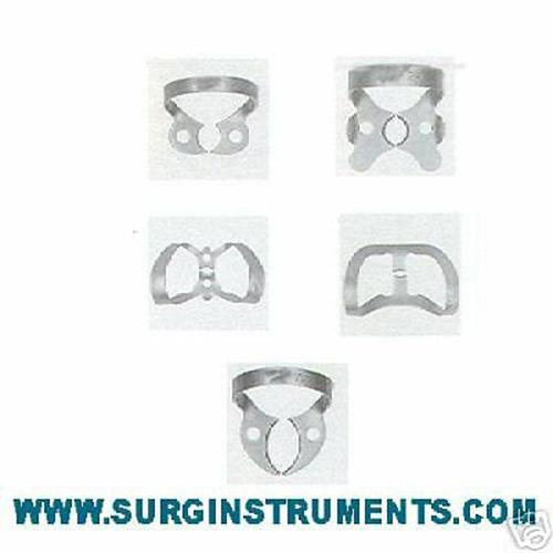 5 Pcs Endodontic Rubber Dam Clamps Dental Instruments Stainless German Grade