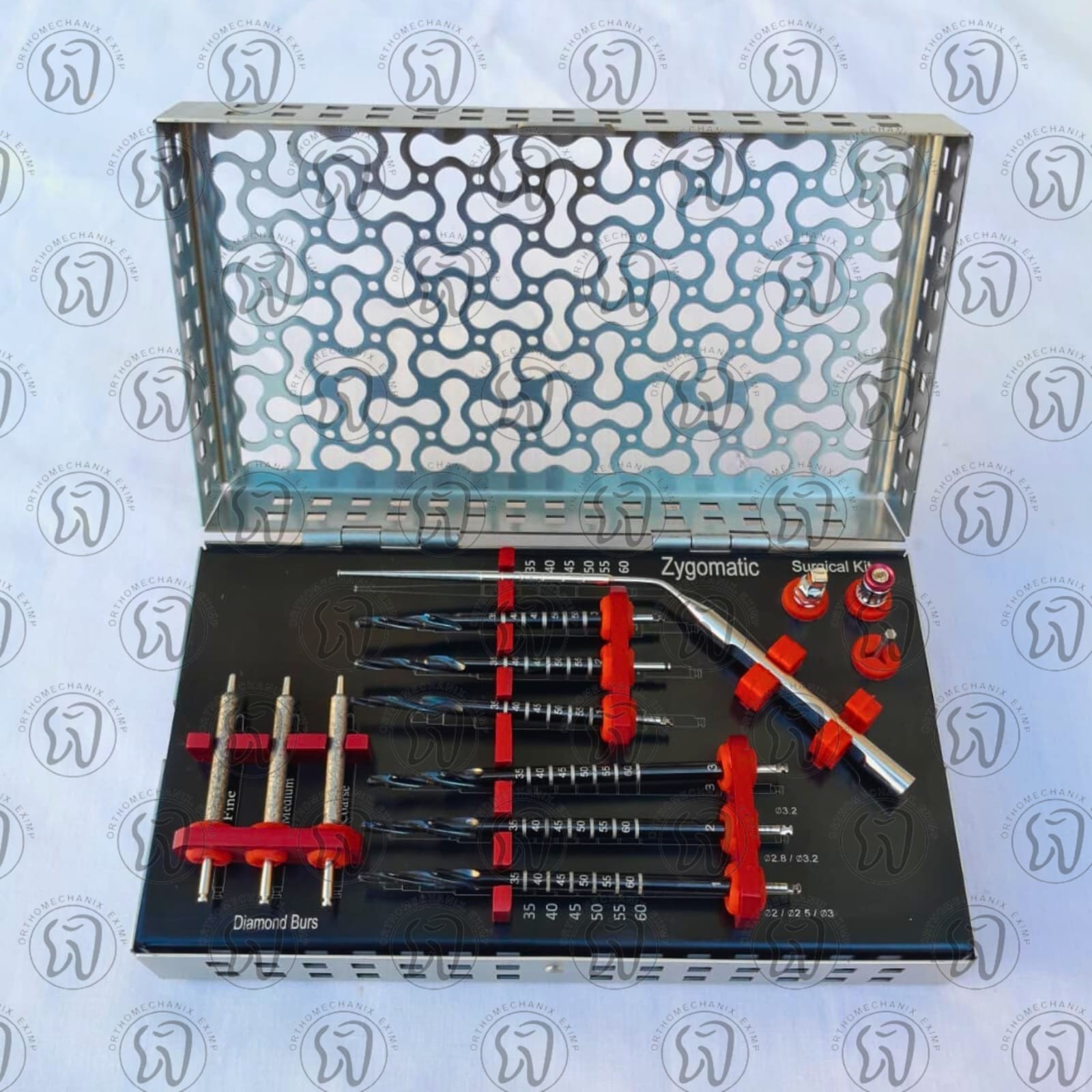 14 Pcs Dental Implant Zygomatic Surgical Kit Titanium Coated Drills Zygoma Bone