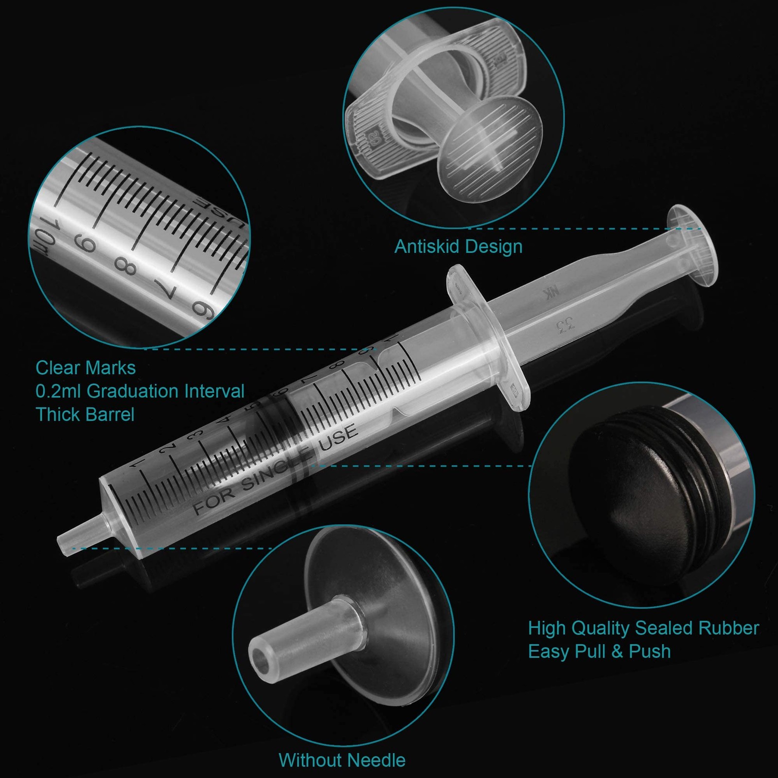 10ml Syringe Without Needle – 10 ml Small Plastic Syringes Sterile…