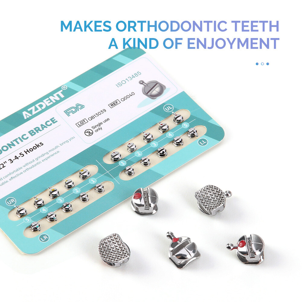 AZDENT Dental Orthodontic Q-type Bracket Spherical Braces ROTH/MBT 0.022 HK 345
