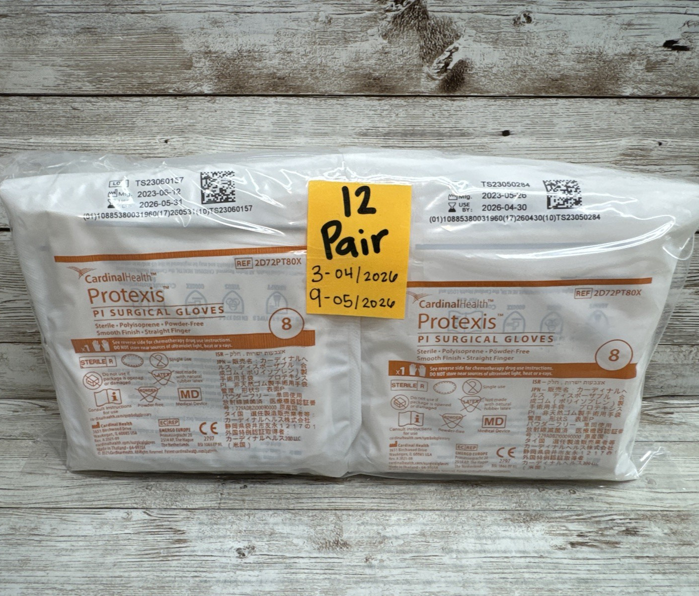 Protexis PI Surgical Gloves Cardinal Health Sterile *12 Pair* Size: 8 Exp: 4/26+