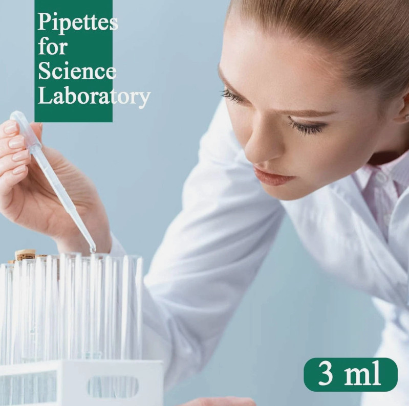 3ml Disposable Plastic Transfer Pipettes for Science Experiment Crafts (200 Pcs)