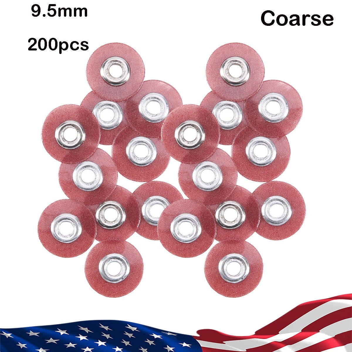 200pcs Dental soflex Composite finishing polishing disc Soft type coarse 9.5mm
