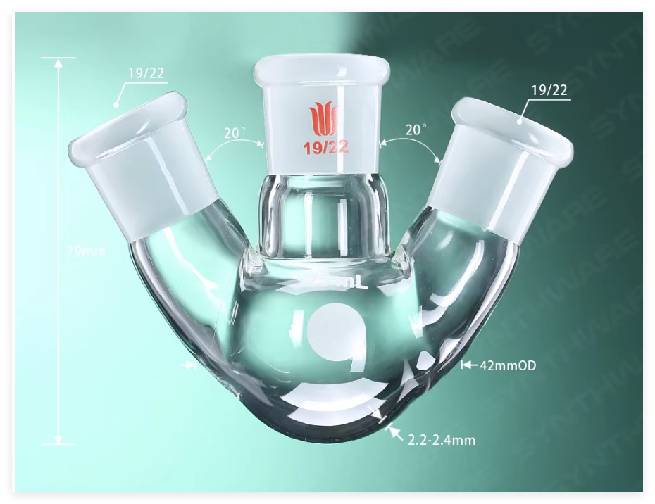 Synthware 3 WAY NECK-FLASK round flask 25ml 14/20 19/22 24/40