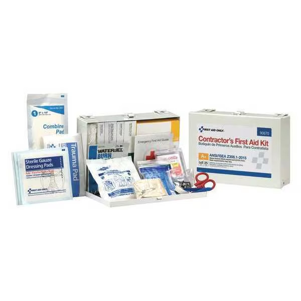 First Aid Only Metal First Aid Kit 180 Piece Industrial Wall Mount 25 Person