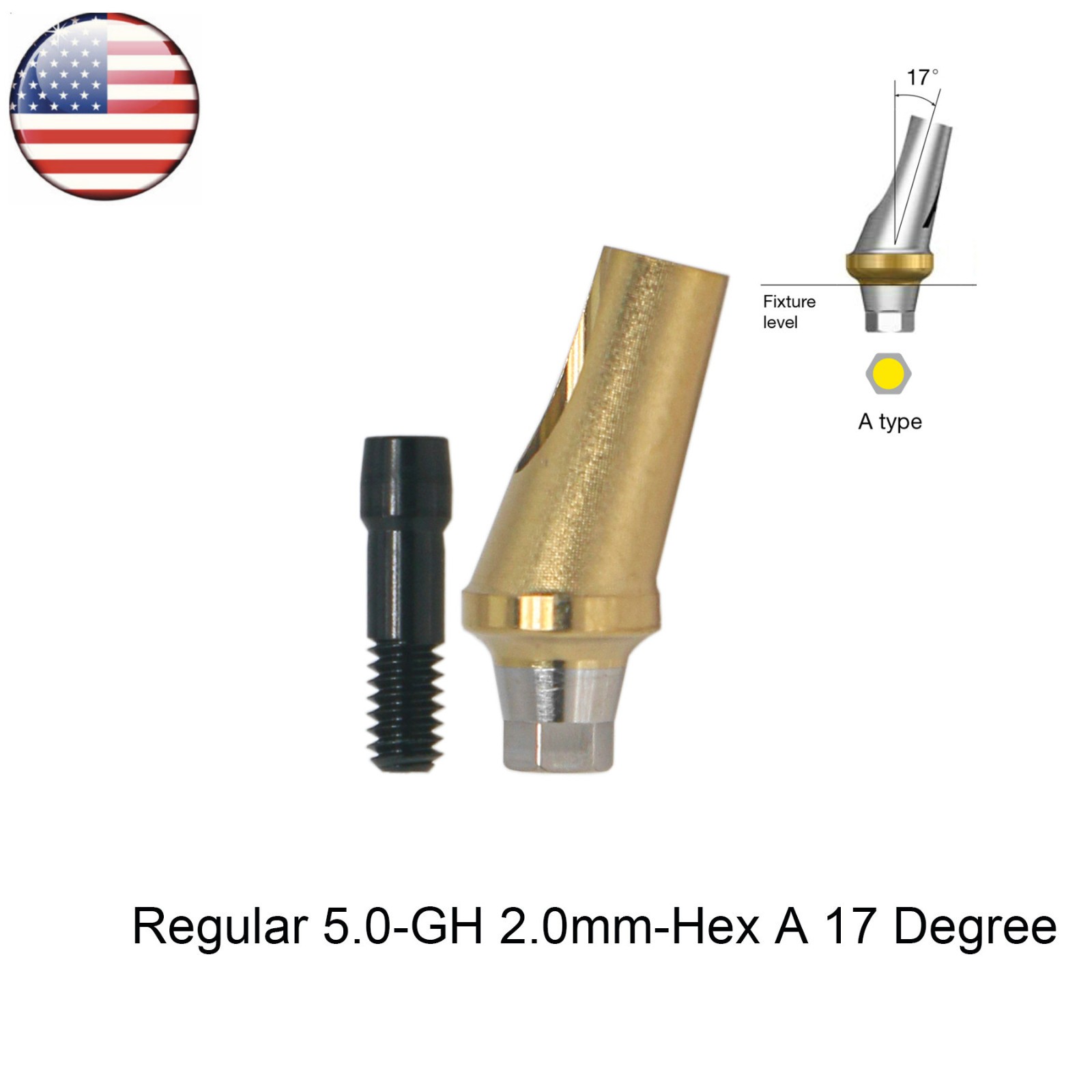 Regular 17°Angulated Angled Anatomic Abutment Osstem Hiossen Implants Ø4.5/5.0mm