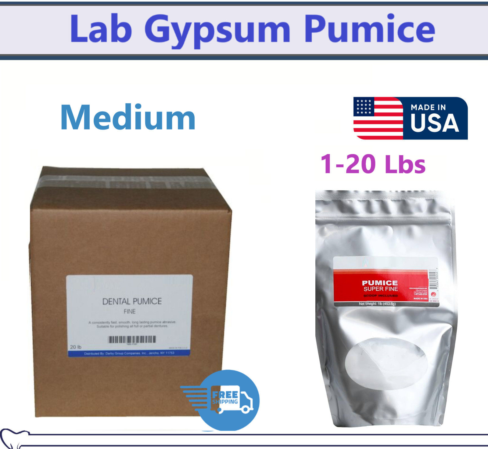 Pumice Powder Medium Grit Dental Lab Scaling Polishing Prophy 1 Lb.-20 Lbs, USA
