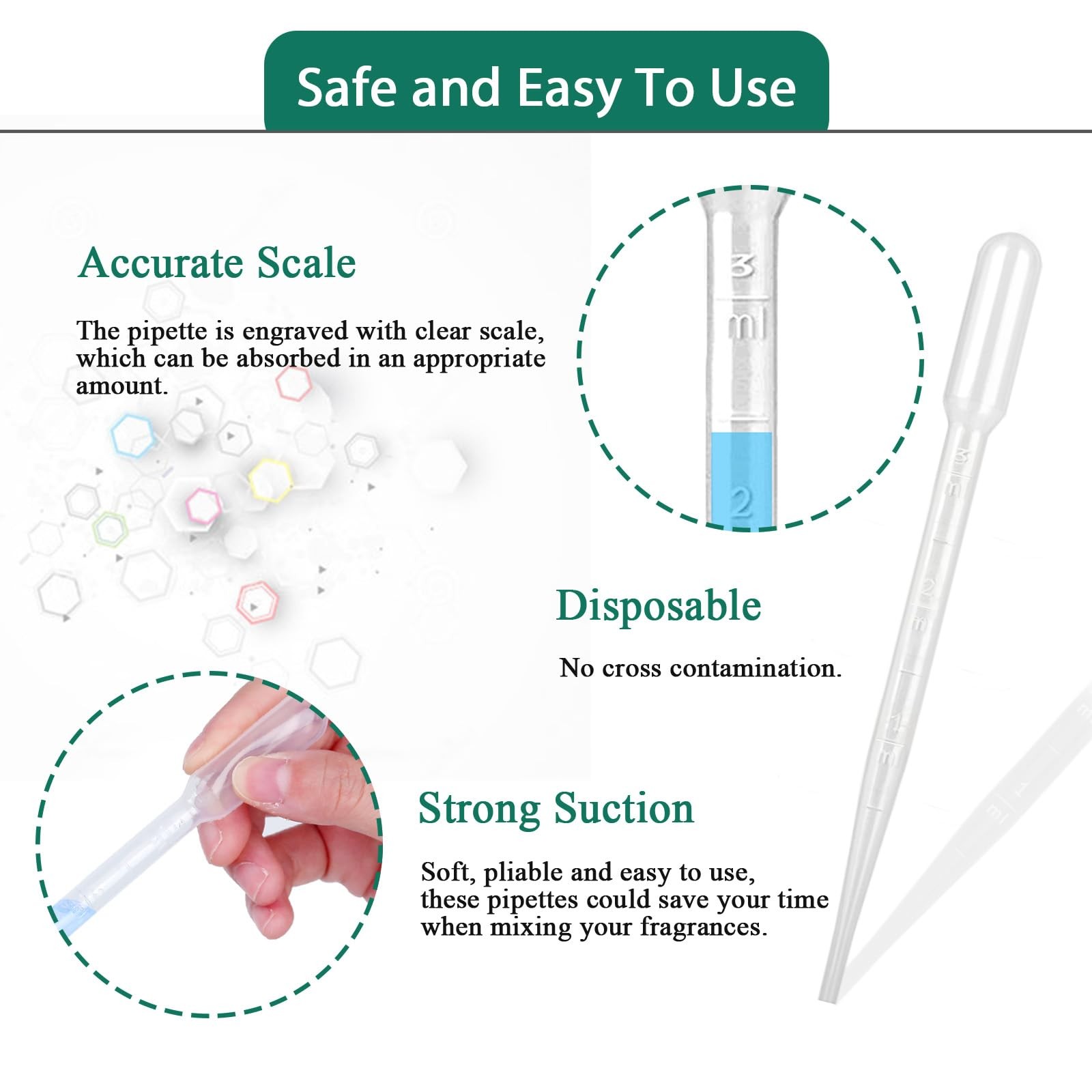 3ml Plastic Transfer Pipettes Calibrated Dropper Science Lab Art Crafts 300 Coun