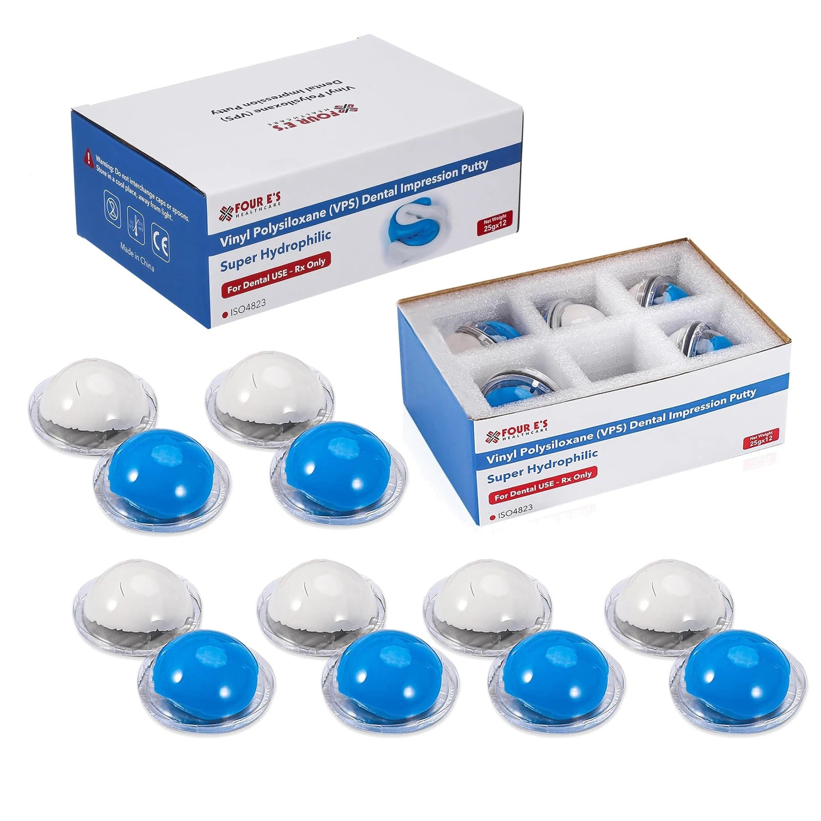 Dental Impression Putty Fast Set VPS Putty 400g Base&400g Catalyst/25g x12 NEW