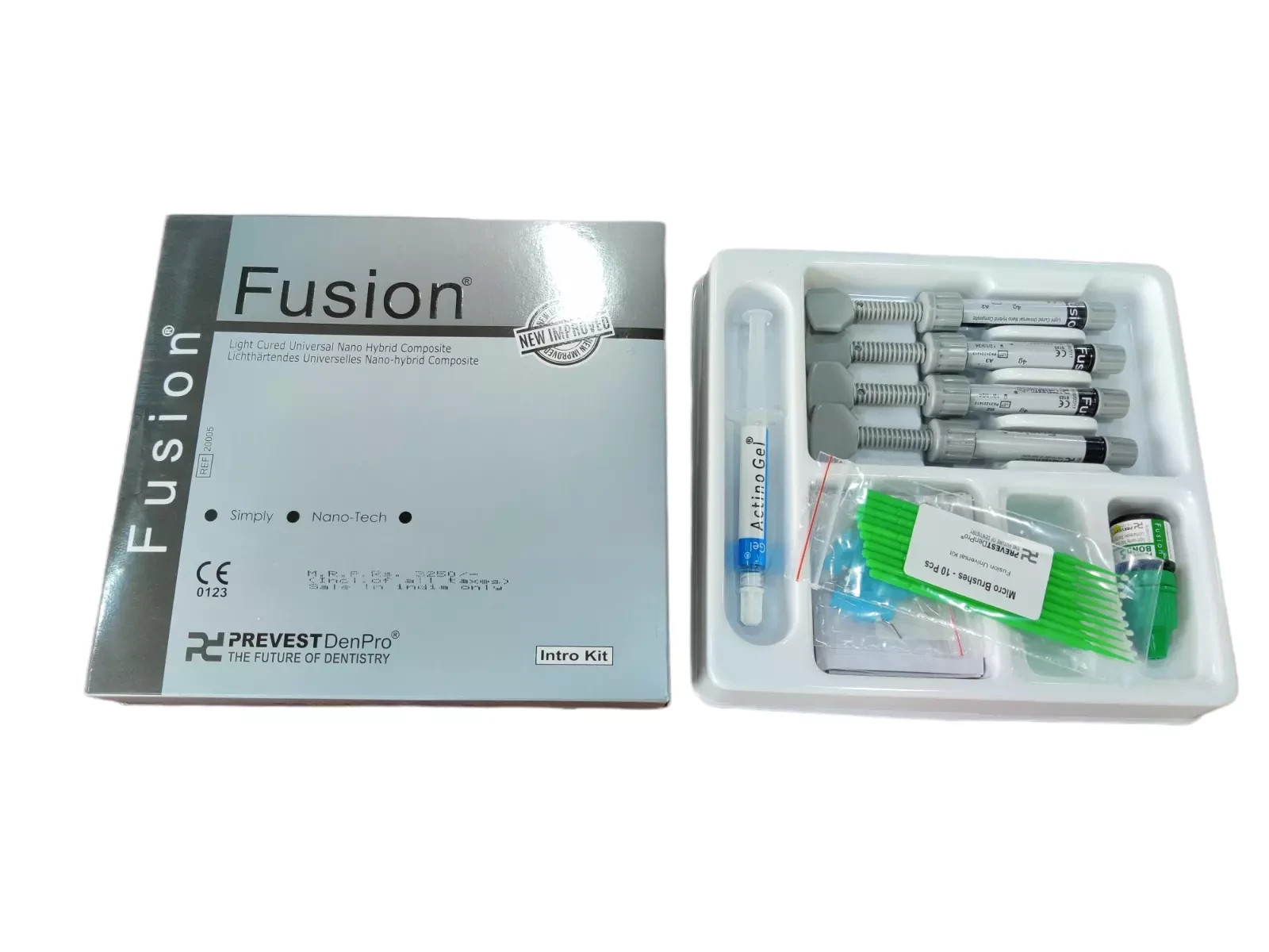 Dental FUSION Light Cured Universal Nano Hybrid 7 Composite , Bonding & Etch Kit