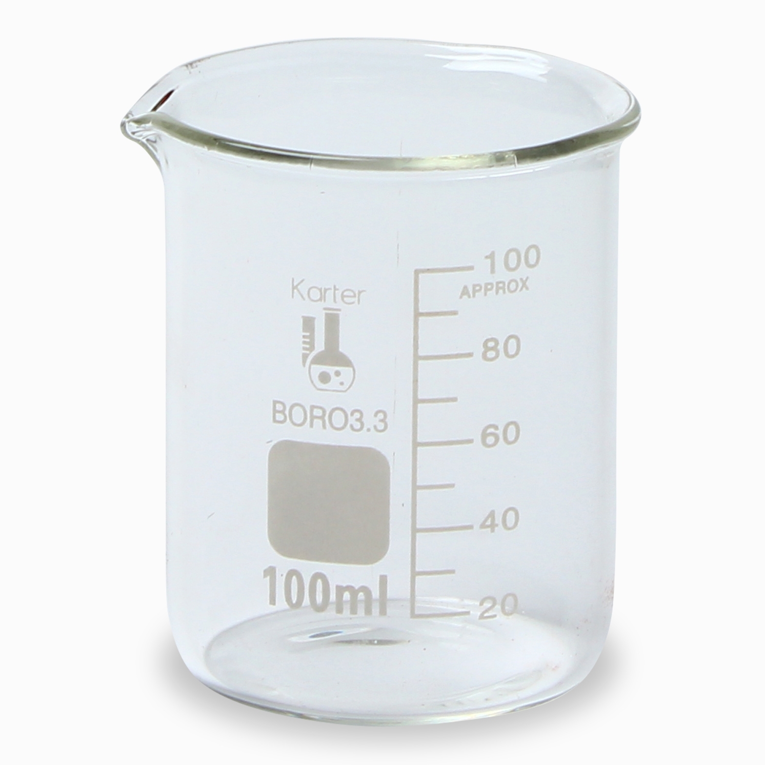 100ml Glass Beaker, Griffin Low Form, Graduated, Karter Sci 213D32 (Single)