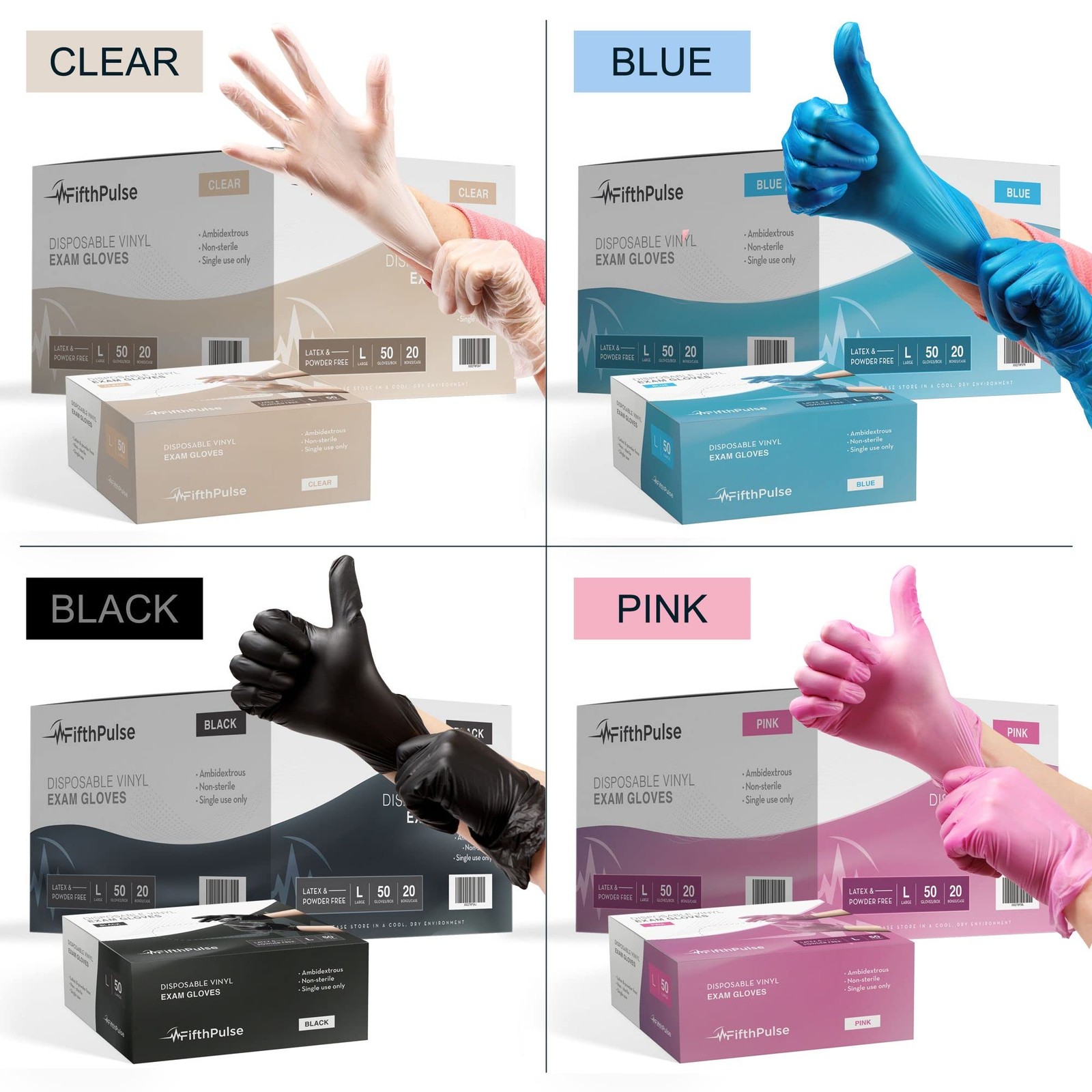 Pink Vinyl Disposable Gloves Medium 50 Pack – Latex (Pack of 50),