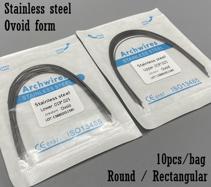 Dental S.S Orthodontic Arch Wire Stainless Steel Round Rectangular Ovoid Form