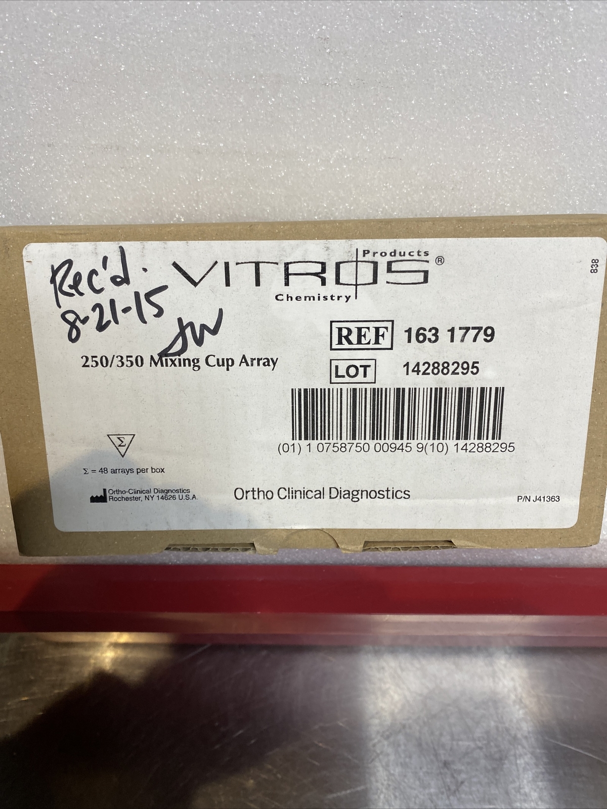 VITROS 163 1779, 250/350 MIXING CUP ARRAY 48 ARRAYS PER BOX