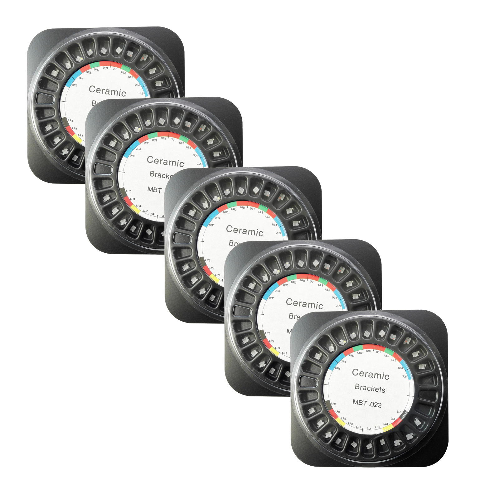 5 X Dental Orthodontic Bracket Braces Ceramic MBT 022 with 3-4-5 Hooks 20pc/pack