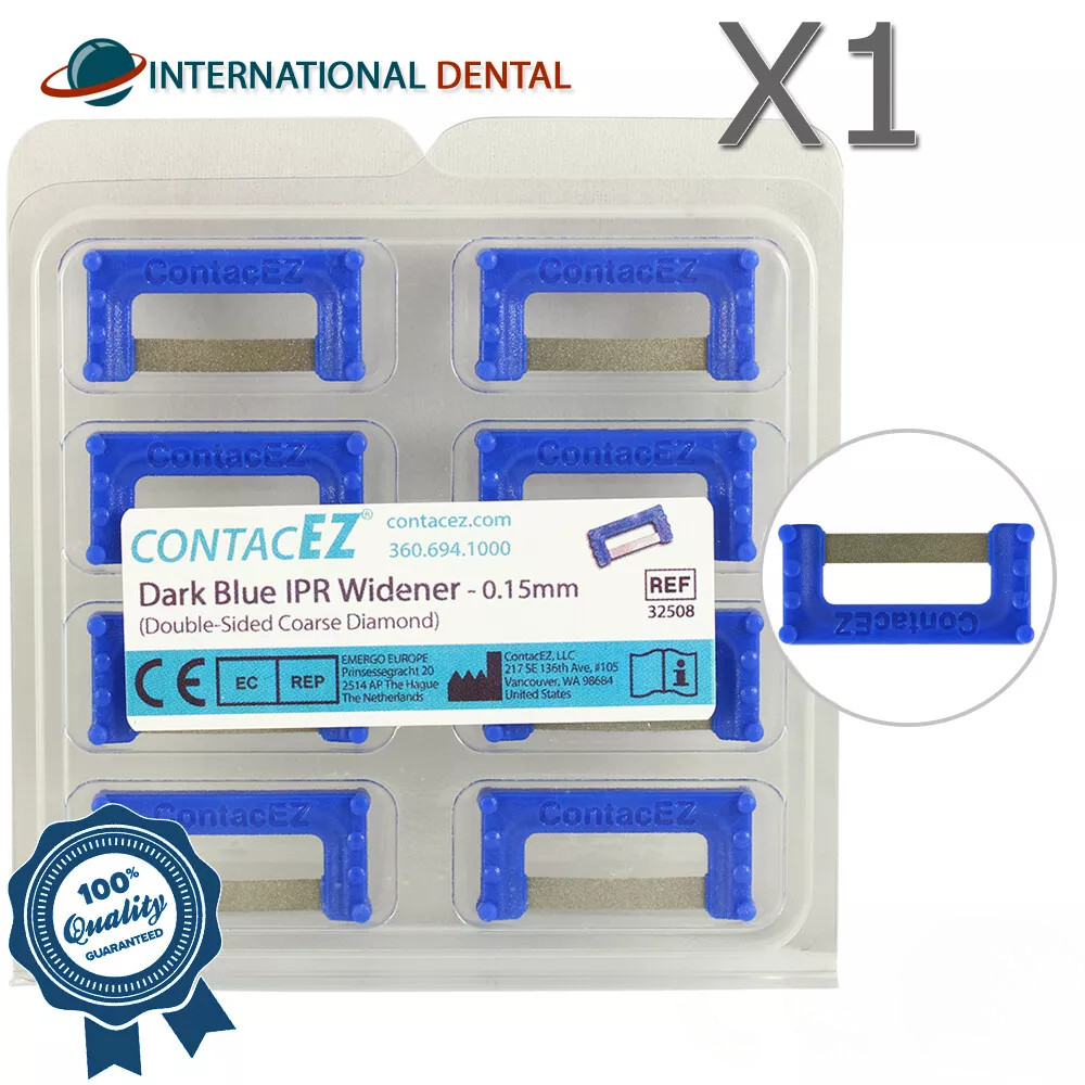 Dark Blue IPR Widener 0.15mm Dental Orthodontic 8 Strips Interproximal Reduction