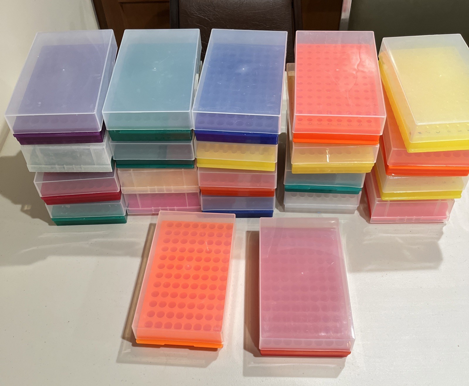 22- Microfuge Tube Racks with Lid Reversible 2” X 4.5” X 8”