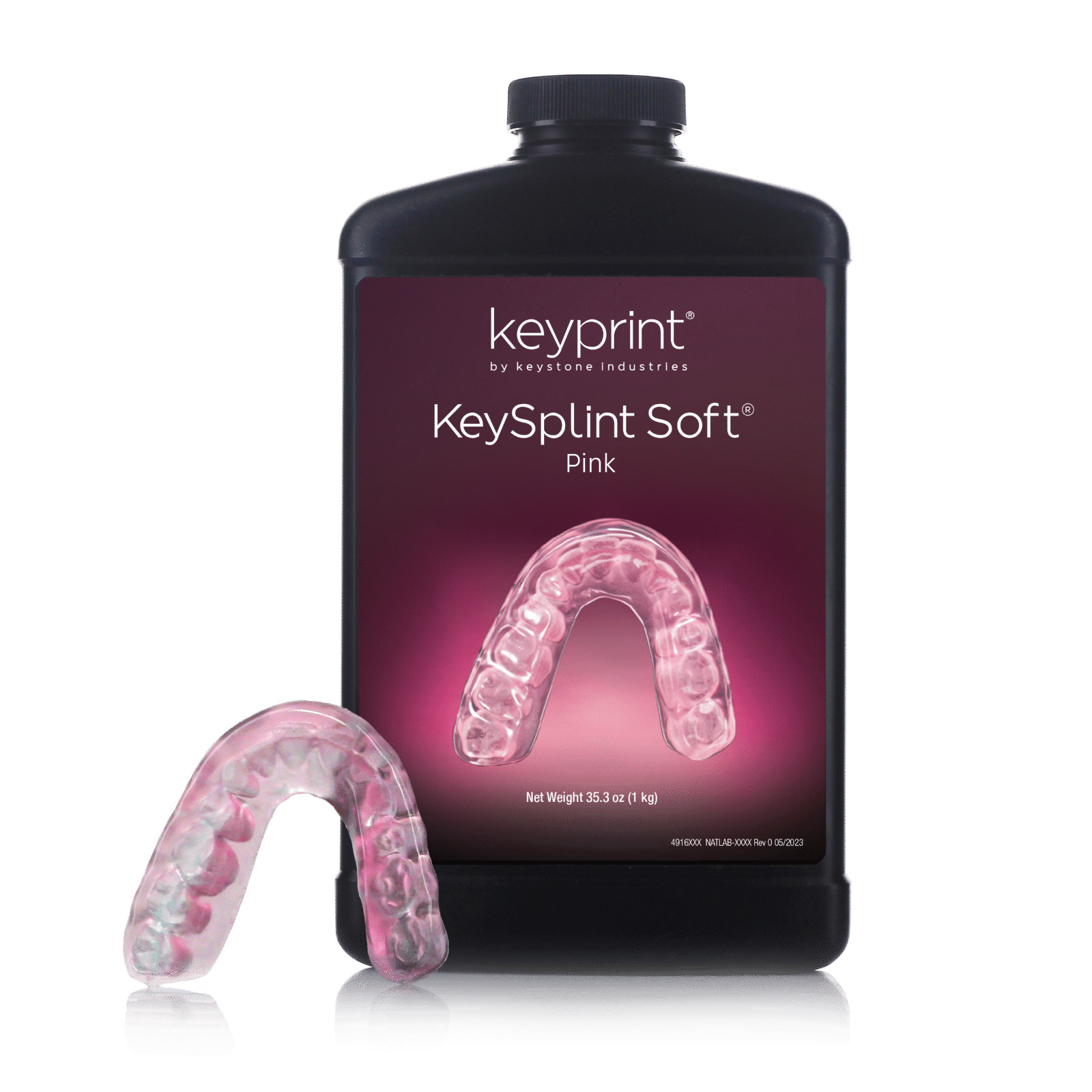 Keystone Industries KeyPrint KeySplint Soft Pink 1kg 3d Printing Resin