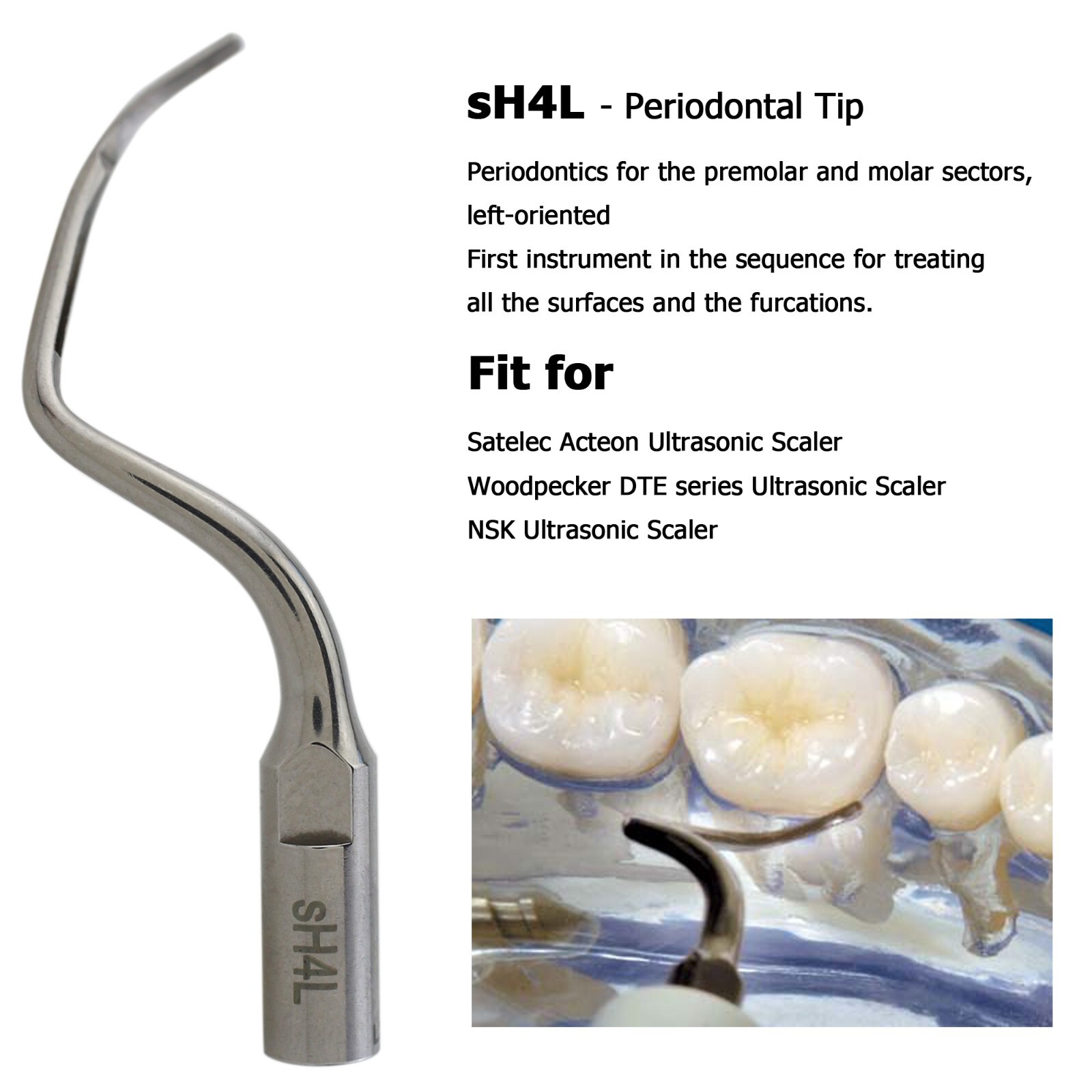 Satelec ACTEON NEWTRON Slim B LED Ultrasonic Scaler Handpiece Piezo Tips H3 1S