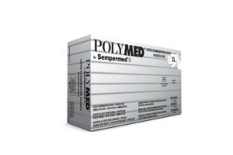 Polymed Latex Gloves – X-LARGE 90/Bx. Powder-Free, Micro-rough Textured surface