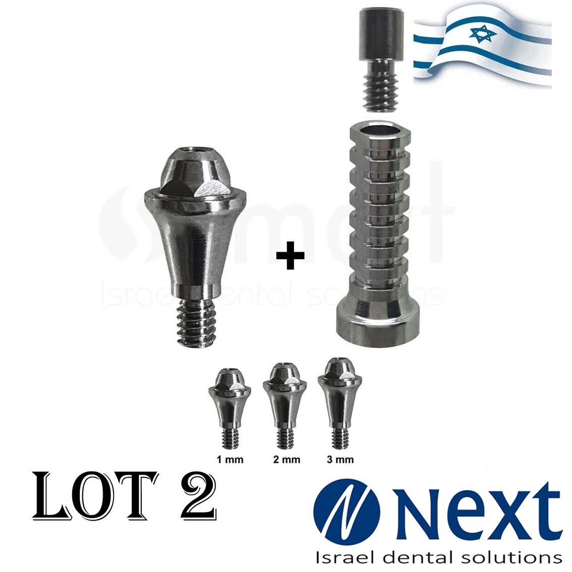 Lot x 2 Straight Multi Unit Implantium Fit Titanium Sleeve
