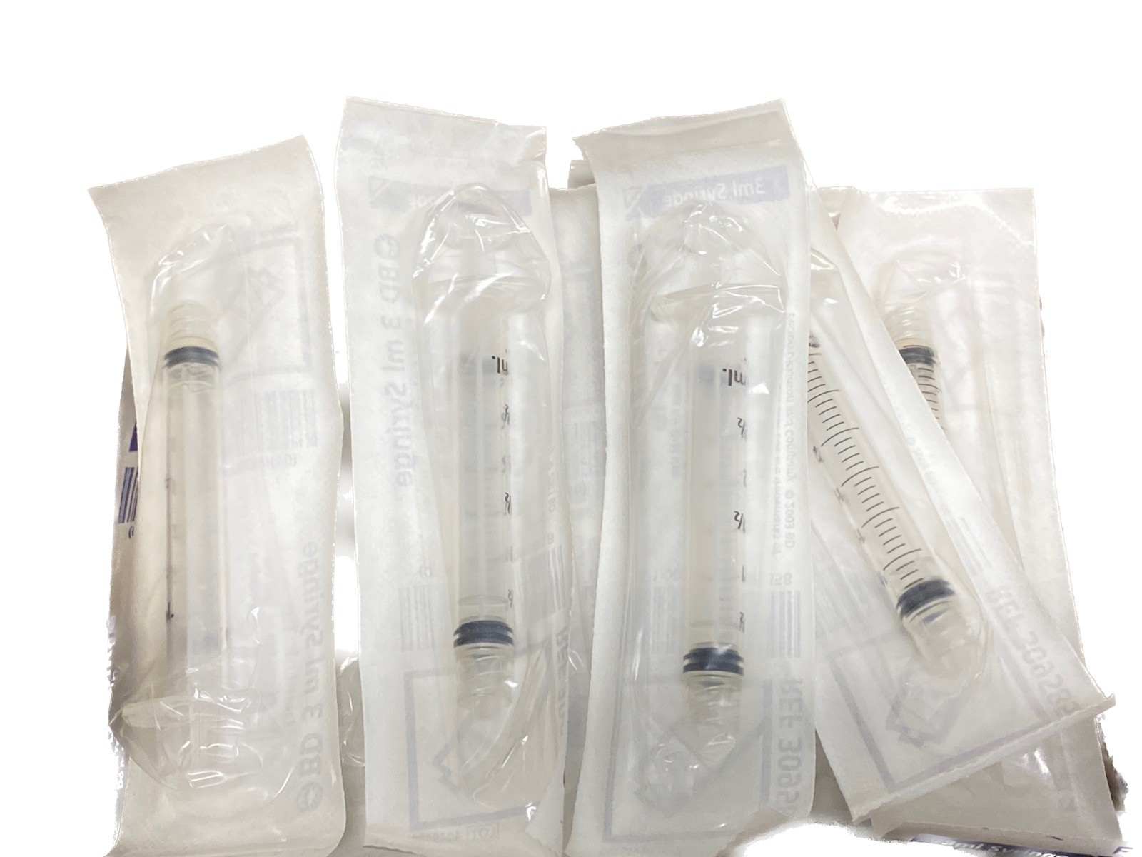 (95) General Use 3mL Plastic Graduated Luer Lock Syringes Blister Packed