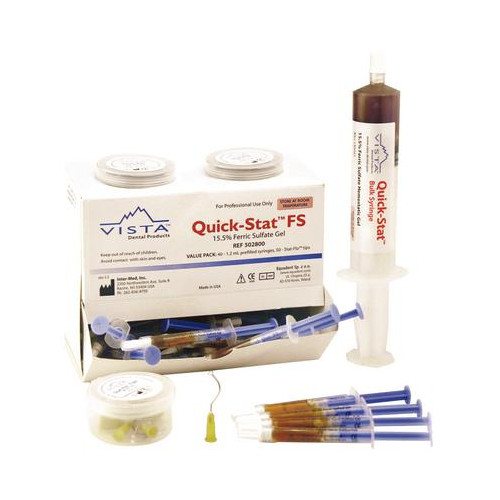 Vista Dental 502804 Quick-Stat FS 15.5% Ferric Sulfate Gel Syringe Kit 4/Pk