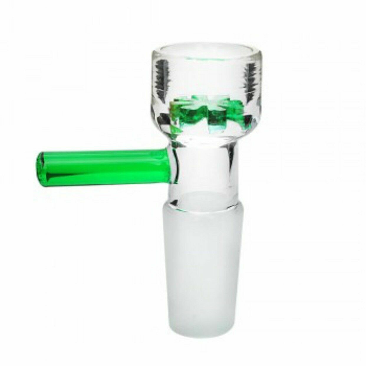 14mm Male Green 2″ Star Screen Glass Slide Bowl