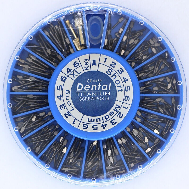 Dental Screw Post Completed Kit SS/Gold Plated Titanium Conical Root Canal Pins