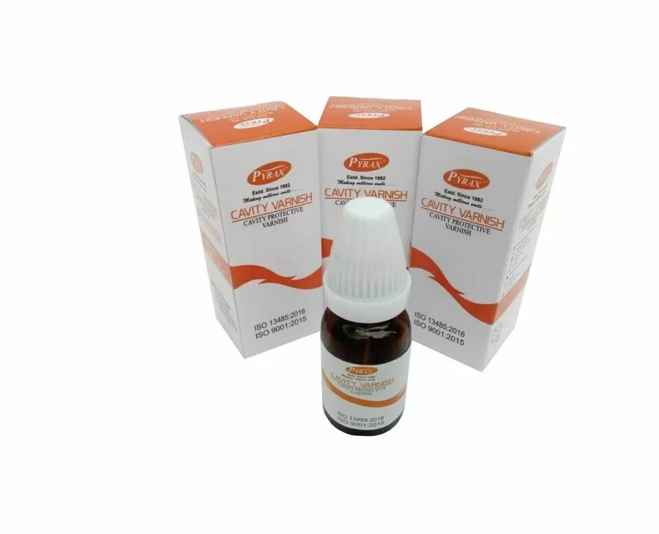 3 x Pyrax Cavity Varnish for Treatment of Teeth Hyperesthesia Bottle of 15 ml