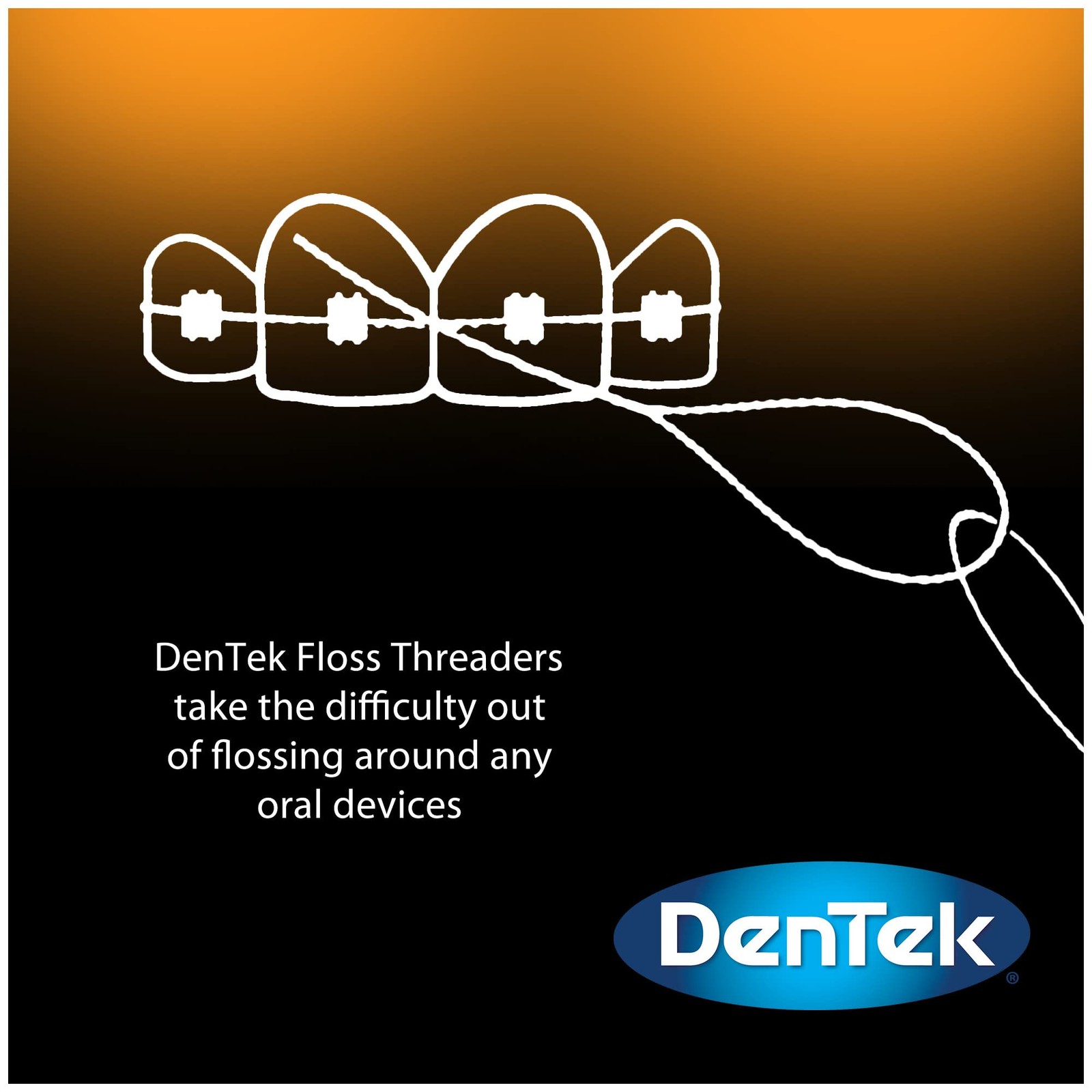 DenTek Floss Threaders | For Braces, Bridges, and 5 Count (Pack of 60), Blue