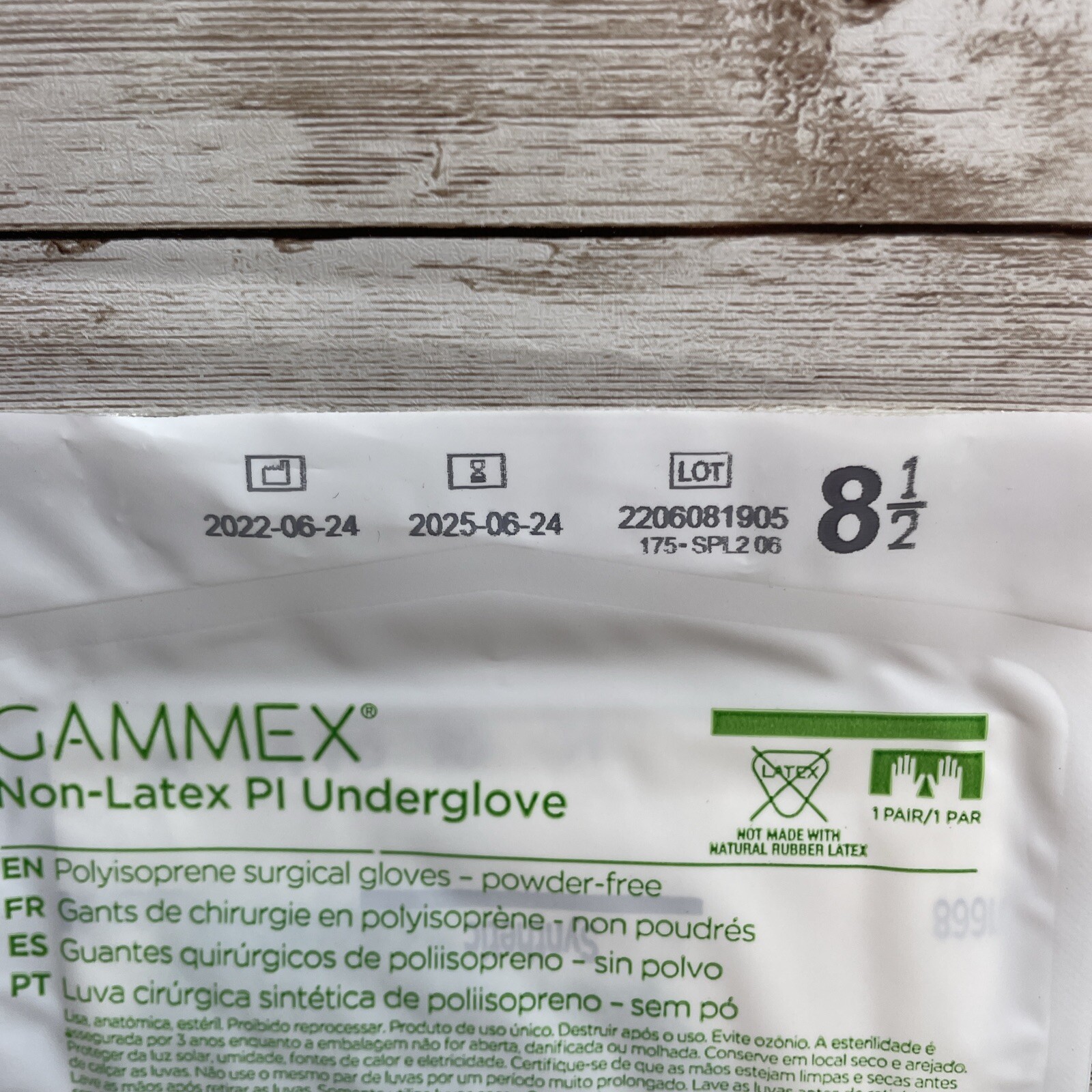 *22 Pair* Gammex Non-Latex PI Underglove Sterile PI-Kare, Size: 8.5 Exp: 6/25