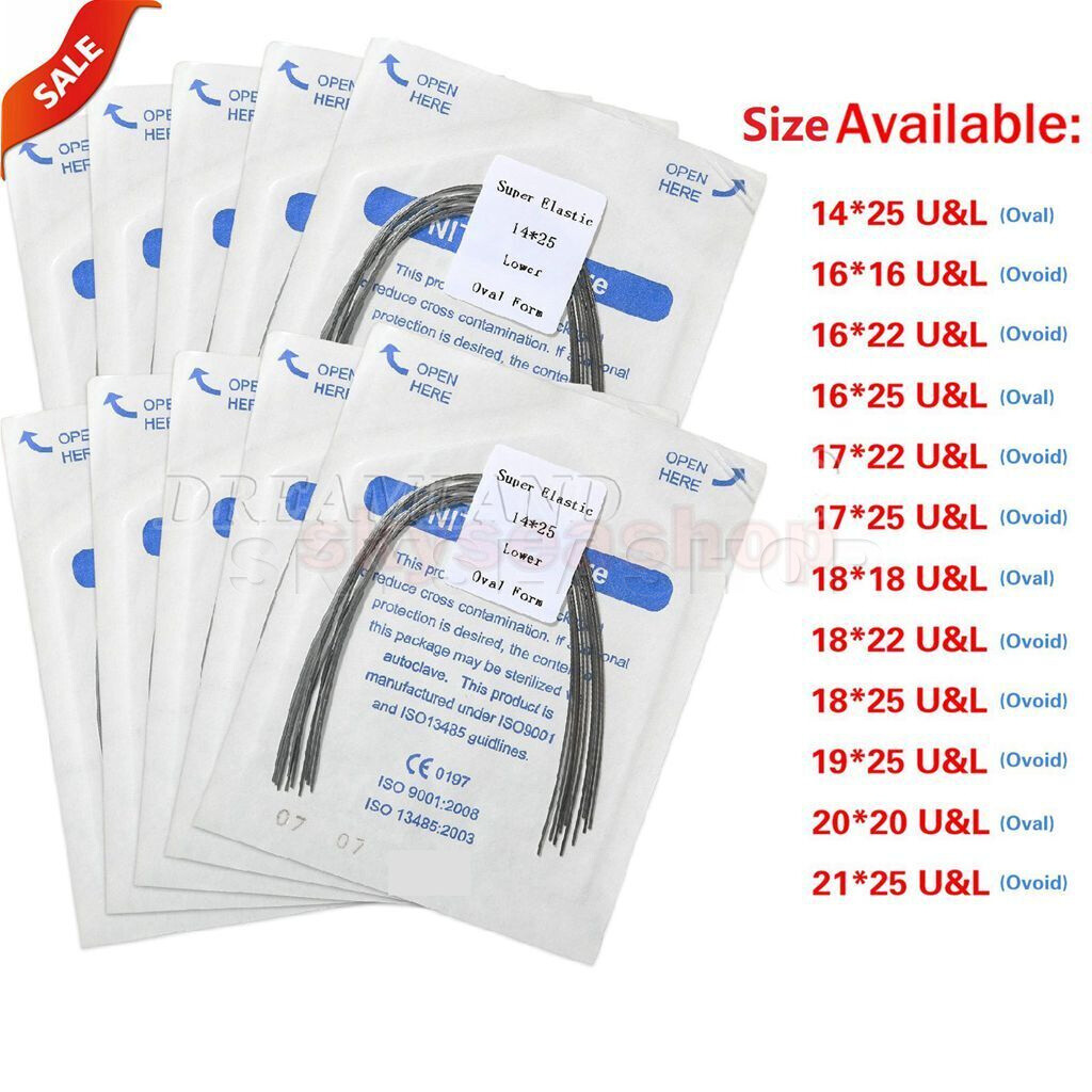 10 Packs Dent Orthodontic Niti Super Elastic Rectangular Arch Wire Ovoid/Oval