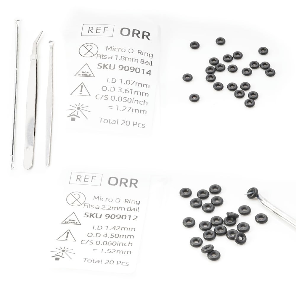 Micro Replacement O Ring Kit, for Sterngold Mini Implant Fits a 2.2mm 1.8mm Ball